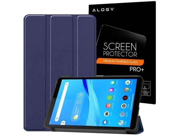 Etui obudowa Alogy Book Cover do Lenovo Tab M7 TB-7305F Granatowe + Szkło Alogy