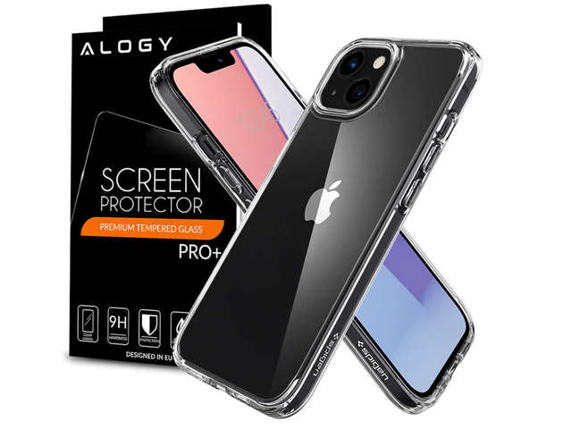 Etui obudowa case Spigen Ultra Hybrid do Apple iPhone 13 Mini Crystal Clear + Szkło