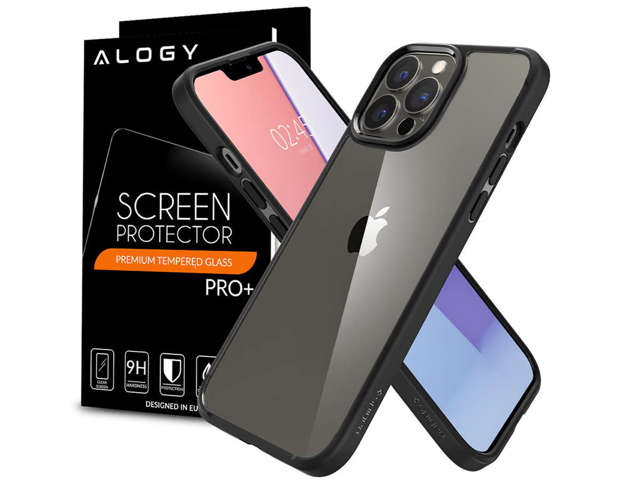 Etui obudowa case Spigen Ultra Hybrid do Apple iPhone 13 Pro Matte Black + Szkło