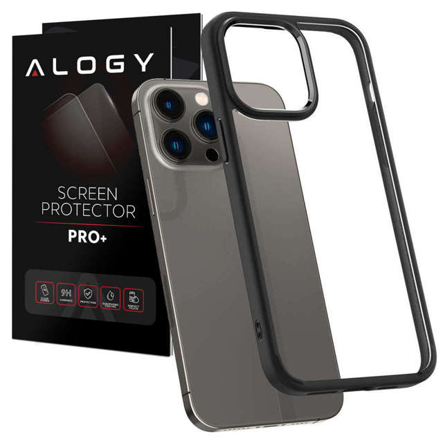 Etui obudowa case Spigen Ultra Hybrid do Apple iPhone 14 Pro Matte Black + Szkło