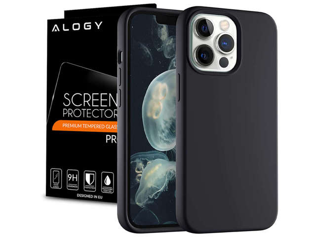 Etui ochronne do telefonu Alogy Thin Soft Case do iPhone 13 Pro czarne + Szkło