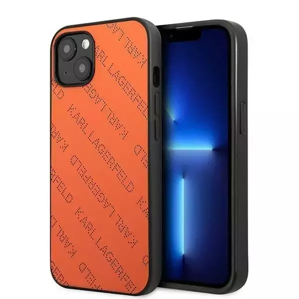 Etui ochronne na telefon Karl Lagerfeld KLHCP13SPTLO do Apple iPhone 13 Mini 5,4" hardcase pomarańczowy/orange Perforated Allover