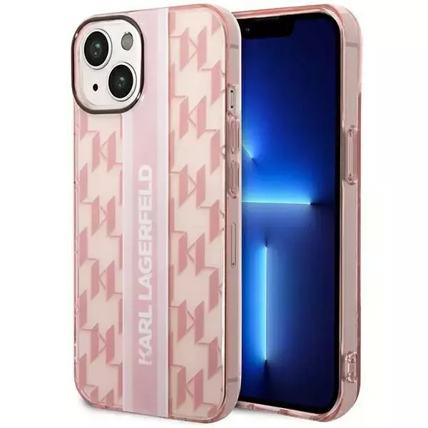 Etui ochronne na telefon Karl Lagerfeld KLHCP14MHKLSPCP do Apple iPhone 14 Plus 6,7" hardcase różowy/pink Mono Vertical Stripe