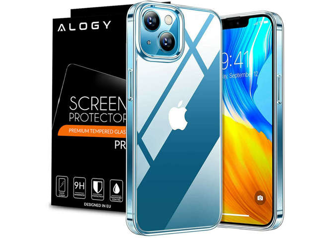 Etui silikonowe Alogy obudowa case do Apple iPhone 13 Mini 5.4 przezroczyste + Szkło