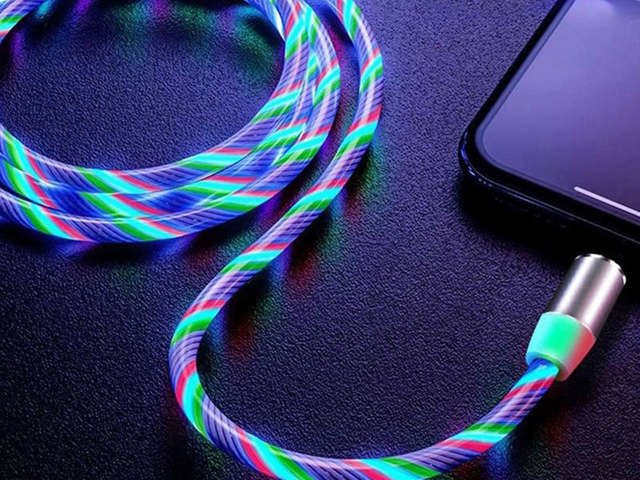 Kabel 1m Alogy magnetyczny świecący przewód LED Lightning Wielokolorowy