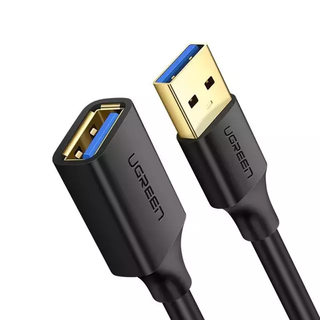 Kabel UGREEN przewód przedłużacz przejściówka USB 3.0 (żeński) - USB 3.0 (męski) 1,5 m czarny (US129 30126)