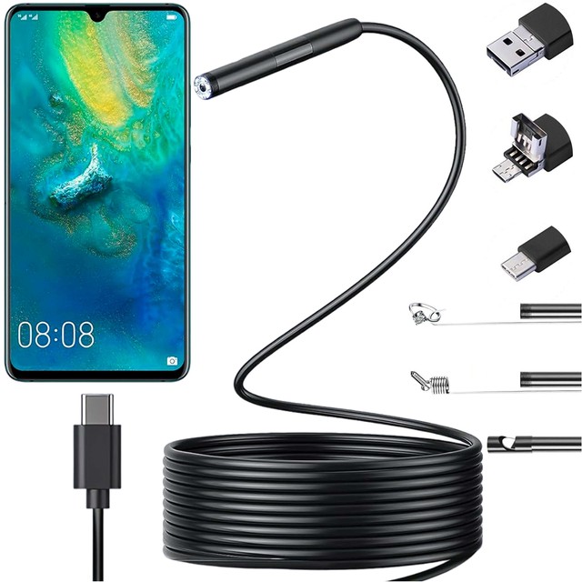 Kamera inspekcyjna endoskopowa micro USB + USB-C + USB Full HD 5m 8mm Endoskop Alogy Hard Wire