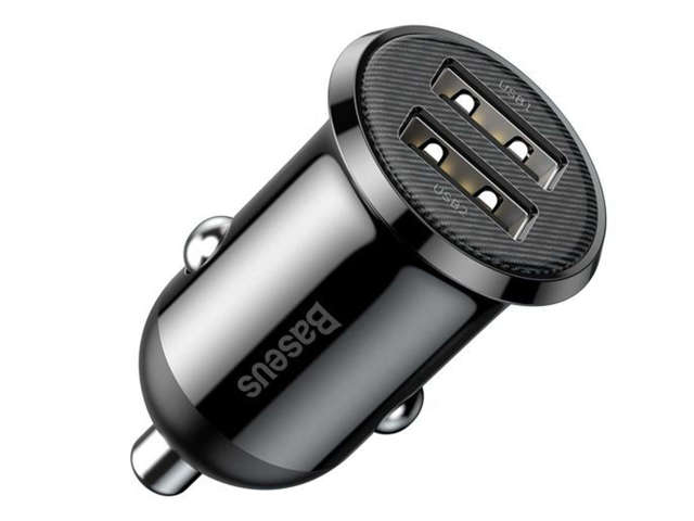 Ładowarka samochodowa Baseus Grain Pro Car Charger 2x USB 4.8A Czarna