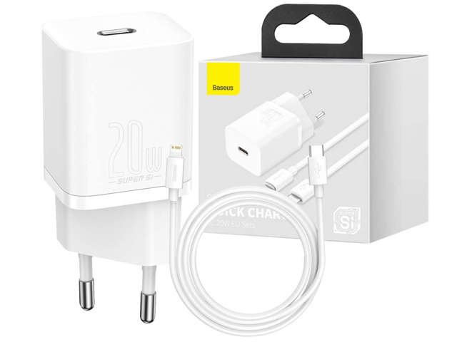 Ładowarka sieciowa Baseus Super Si  USB-C kabel do iPhone 20W White