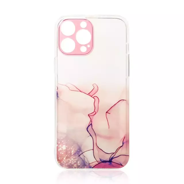 Marble Case etui do iPhone 12 Pro żelowy pokrowiec marmur różowy