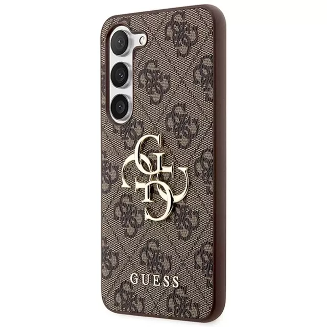 Oryginalne Etui GUESS Hardcase GUHCS23FE4GMGBR do Samsung Galaxy S23 FE (Big Metal Logo / brązowy)