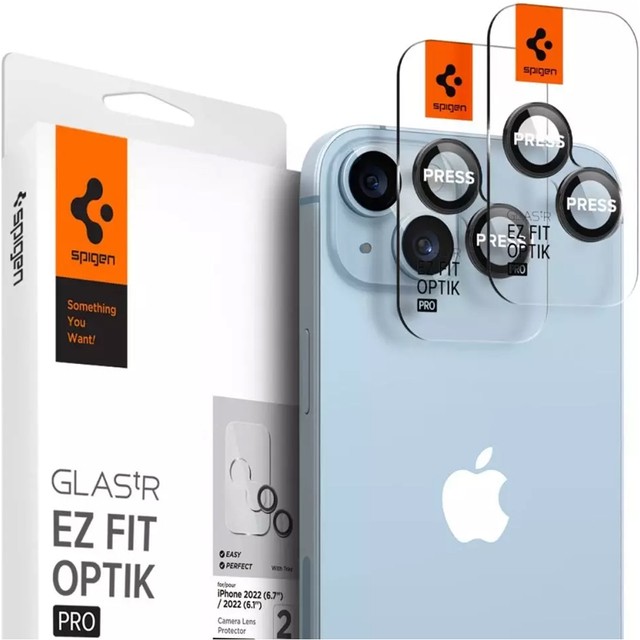 Osłona aparatu spigen optik.tr ”ez fit” camera protector 2-pack do iphone 14 / 14 plus / 15 / 15 Plus black