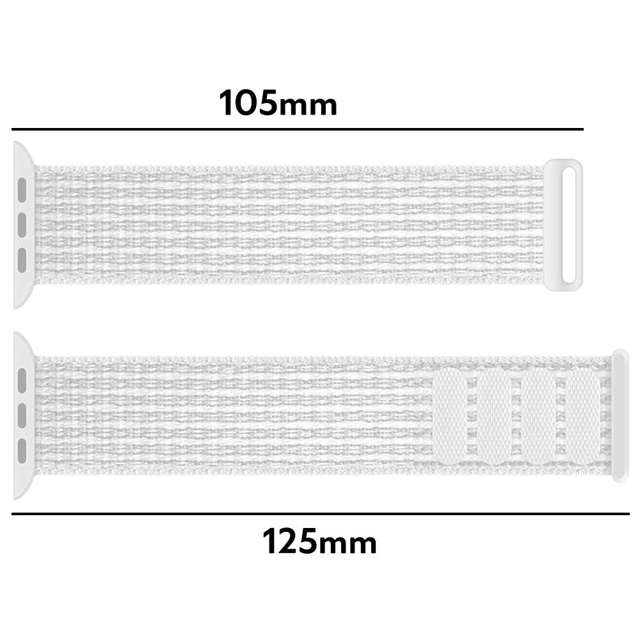 Pasek Alogy Nylon Strap z rzepem do Apple Watch 1/2/3/4/5/6/7/8/SE/Ultra (42/44/45/49mm) Biały