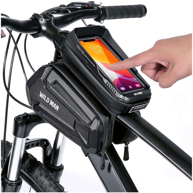 Sakwa rowerowa wodoodporna Wildman Bag XT6 Etui odpinane na telefon 6.8 cali ramę rower torba 1.2l czarna