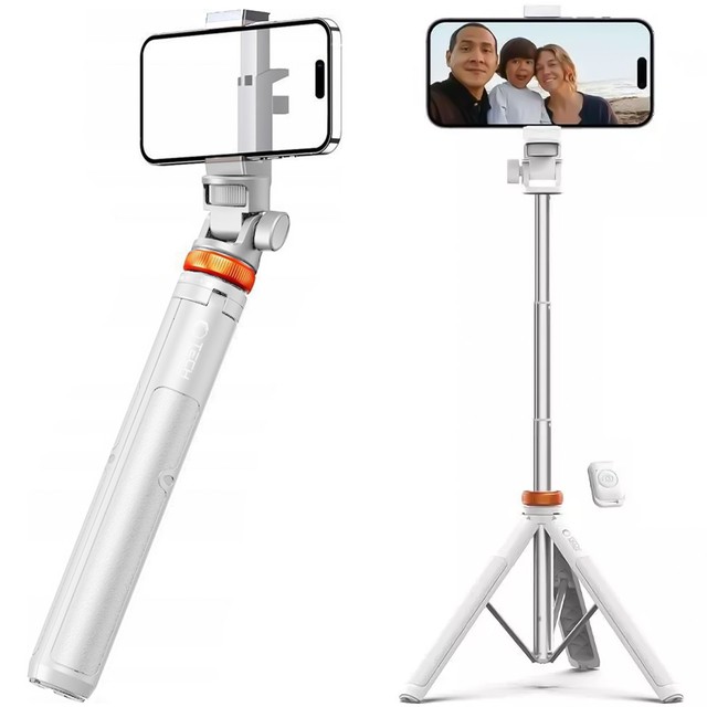 Selfie Stick Kijek Statyw Tripod Bluetooth uchwyt do telefonu zdjęć + Pilot L03S biały