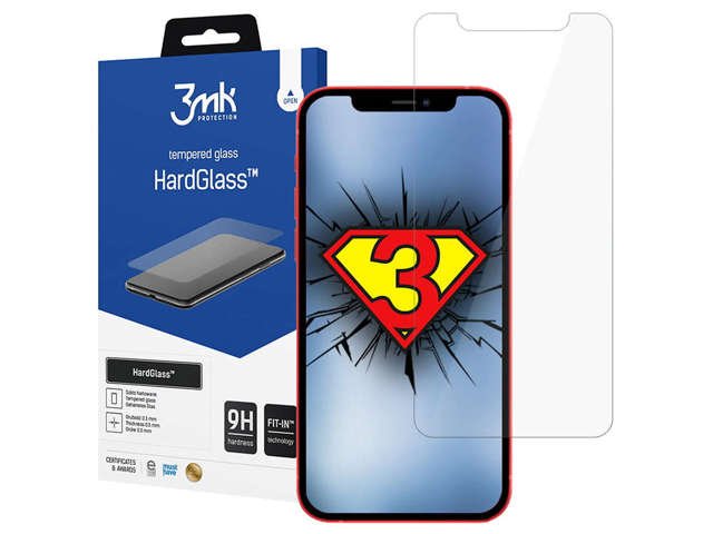 Szkło hartowane 3mk HardGlass 9H do Apple iPhone 12/ 12 Pro