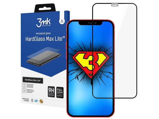 Szkło hartowane 3mk HardGlass Max Lite do iPhone 12/ 12 Pro Black