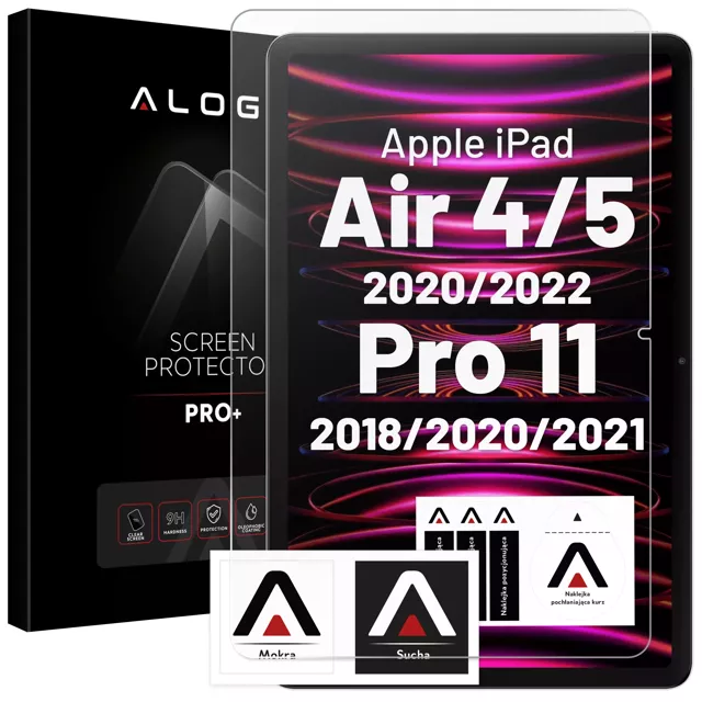 Szkło hartowane Alogy 9H na ekran do iPad Air 4 2020/ Air 5 2022/ iPad Pro 11 2018/ 2020/ 2021