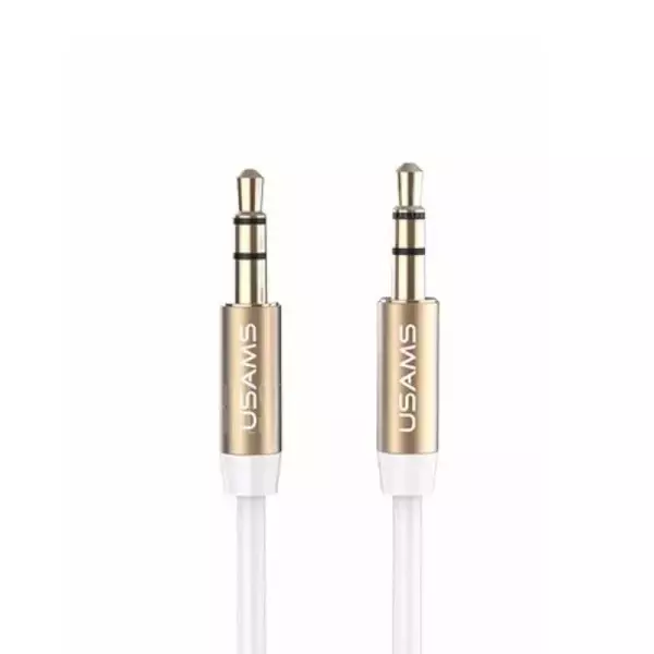 USAMS Adapter audio jack 3,5m - 3,5m 1m biały/white YP102 (YP-01)