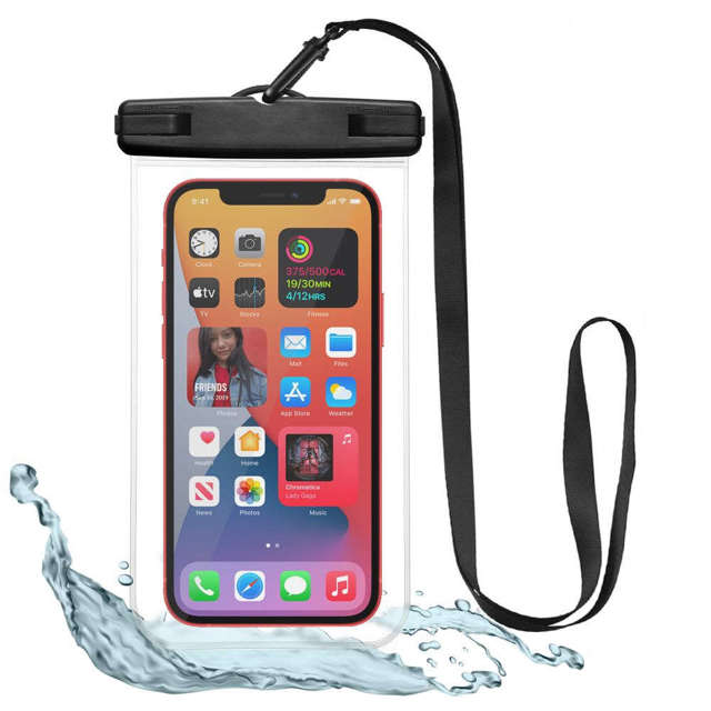 Uniwersalne etui wodoodporne na telefon do 6.9" Waterproof Case Black/Clear