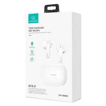  Słuchawki Bluetooth 5.0 USAMSTWS SM series bezprzewodowe biały/white BHUSM01 (US-SM001)