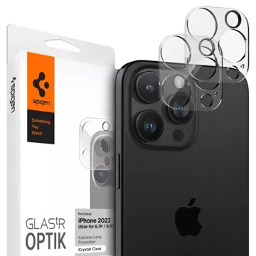 2 x Osłona Aparatu Spigen Optik.TR ”Ez Fit” Camera Protector do iPhone 14 Pro / Pro Max / 15 Pro / Pro Max Crystal Clear