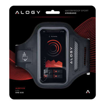 2x Etui do biegania Alogy WaterProof Sport ArmBand wodoodporna opaska na ramię do telefonu 6.7 cali Czarna