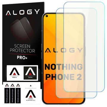 2x Szkło hartowane 9H do Nothing Phone 2 ochronne na ekran Alogy PRO+ Screen Protector