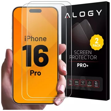 2x Szkło hartowane do Apple iPhone 16 Pro ochronne szkiełko na ekran 9H Alogy Heavy Pro+™️ [2szt]