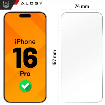 2x Szkło hartowane do Apple iPhone 16 Pro ochronne szkiełko na ekran 9H Alogy Heavy Pro+™️ [2szt]