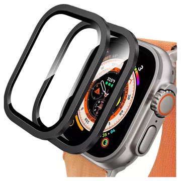 2x Szkło hartowane ramka do Apple Watch Ultra / Ultra 2 49mm na ekran Alogy Protector 9H Czarne