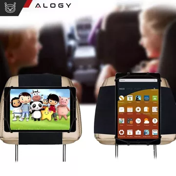 2x Uchwyt samochodowy na zagłówek auta samochodu mocny rzep na tablet telefon czytnik Alogy Car elastyczny czarny