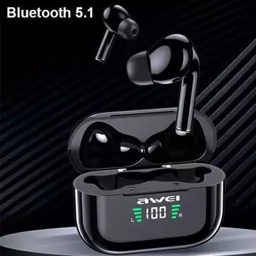 AWEI Słuchawki bezprzewodowe Bluetooth 5.1 T29P TWS + stacja dokująca Czarne