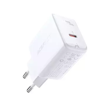 Acefast szybka ładowarka sieciowa USB Typ C 20W Power Delivery biały (A1 EU white)