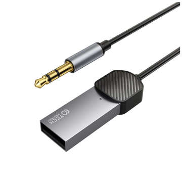 Adapter Audio Transmiter Odbiornik dźwięku UltraBoost Bluetooth Aux USB Szary