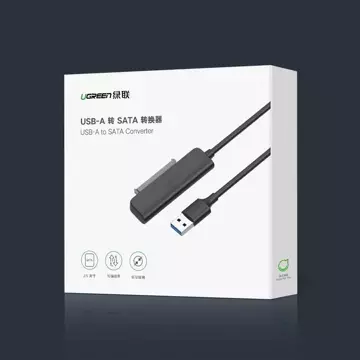 Adapter UGREEN przejściówka dysku HDD SSD 2,5'' SATA III 3.0 - USB 3.2 Gen 1 (SuperSpeed USB 5 Gbps) czarny (70609 CM321)