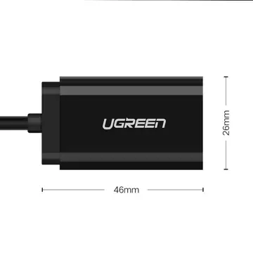 Adapter UGREEN zewnętrzna karta dźwiękowa muzyczna USB - 3,5 mm mini jack 15cm czarny (30724)