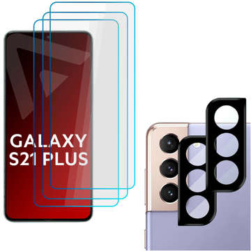 Alogy Glass Pack 3x Szkło hartowane na ekran 9h + 2x Szkło na obiektyw do Samsung Galaxy S21 Plus