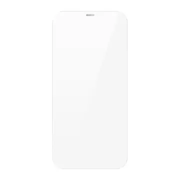 Baseus 2x szkło hartowane do iPhone 12 Pro / iPhone 12 z osłoną na głośnik + pozycjoner (SGBL060702) (case friendly)