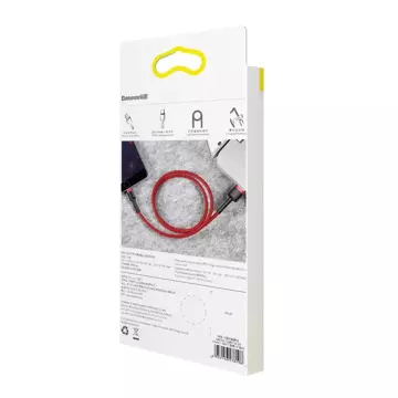 Baseus Cafule Cable wytrzymały nylonowy kabel przewód USB / Lightning QC3.0 2.4A 1M czerwony (CALKLF-B09)