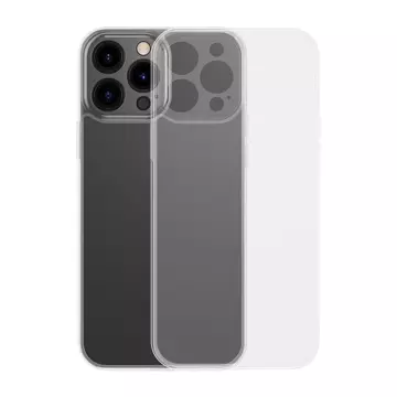 Baseus Frosted Glass Case etui pokrowiec do iPhone 13 Pro Max sztywna obudowa z żelową ramką przezroczysty (ARWS000802)