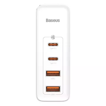 Baseus GaN2 Pro szybka ładowarka sieciowa 100W USB / USB Typ C Quick Charge 4+ Power Delivery biały (CCGAN2P-L02)