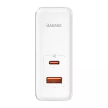 Baseus GaN5 Pro szybka uniwersalna ładowarka sieciowa GaN USB Typ C / USB 100W PD3.0, QC4.0+, AFC biały (CCGP090202)