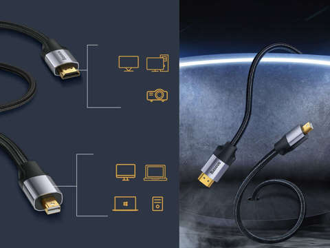 Baseus Kabel adapter Mini Display Port do Display Port 4K 3m szary