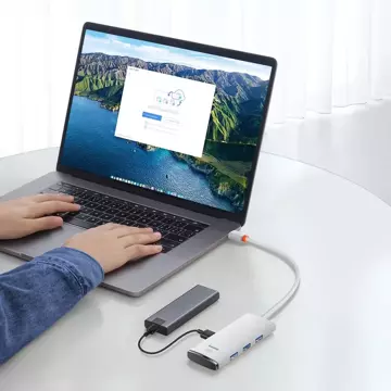 Baseus Lite Series przejściówka HUB USB Typ C - 4x USB 3.0 25cm biały (WKQX030302)