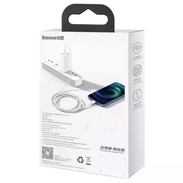 Baseus Superior kabel USB - Lightning 2,4A 1 m Biały (CALYS-A02)