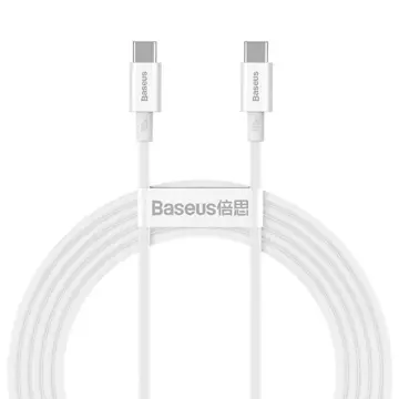 Baseus Superior kabel przewód USB Typ C - USB Typ C szybkie ładowanie Quick Charge / Power Delivery / FCP 100W 5A 20V 2m biały (CATYS-C02)