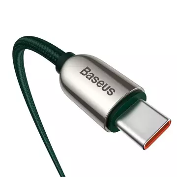 Baseus kabel USB Typ C - USB Typ C 100W (20V / 5A) Power Delivery z wyświetlaczem ekranem miernik mocy 2m zielony (CATSK-C06)