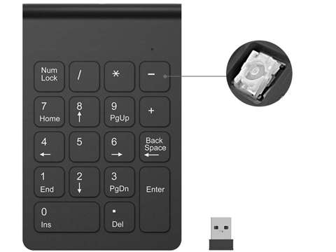 Bezprzewodowa Klawiatura Numeryczna USB do laptopa PC Alogy Wireless KeyPad