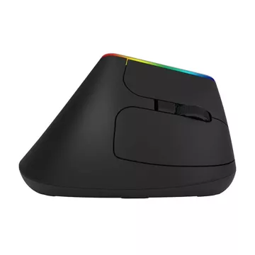 Bezprzewodowa mysz pionowa Delux M618C 2.4G 1600DPI RGB (Czarna)